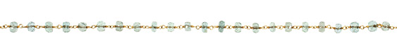 Aquamarine Faceted Rondelle Gold (plated) Bead Chain