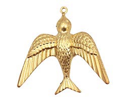 Brass Soaring Sparrow Pendant 36x35mm