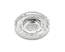 Silver (plated) Closed Scalloped Round (1 channel, 2 hole) Katiedids 25mm