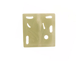 New Jade Floral Carved Square 25mm
