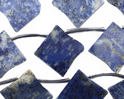 Lapis Flat Freeform Diamond Drop 19-20mm
