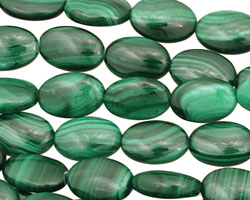 Malachite Flat Oval 12x8mm