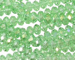 Peridot AB Crystal Faceted Rondelle 6mm