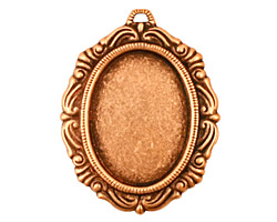 Stampt Antique Copper (plated) Damask Frame Oval Setting 18x25mm