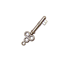 Stampt Antique Pewter (plated) Skeleton Key Charm 8x13mm