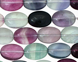 Rainbow Fluorite Flat Oval 14x10mm