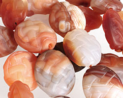 Carnelian (natural-matte) Woven Flat Oval 28-32x21-23mm