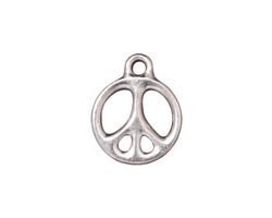 TierraCast Rhodium (plated) Peace Charm 15x19mm
