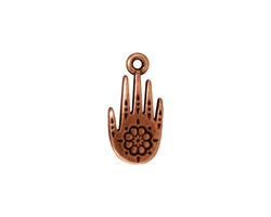TierraCast Antique Copper (plated) Henna Hand Charm 9x19mm