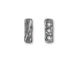 TierraCast Antique Pewter (plated) Rock & Roll 3-Hole Bar 5x14mm