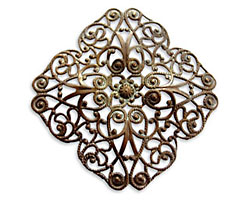 Vintaj Natural Brass Full Poppy Filigree 59mm