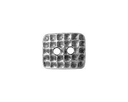 TierraCast Antique Pewter (plated) Rectangle Hammertone Button 15x13mm