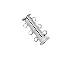 Silver (plated) 3 Loop Magnetic Slide Clasp 10x20mm