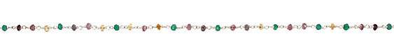 Multi Stone (amethyst, citrine, emerald, iolite) Faceted Rondelle Silver (plated) Bead Chain