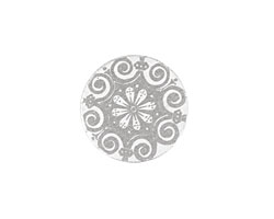 Lillypilly Silver Scrolling Daisy Anodized Aluminum Disc 19mm, 22 gauge