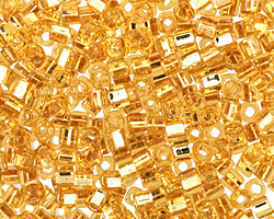 TOHO Light Topaz (with Silver Lining) Cube 3mm Seed Bead