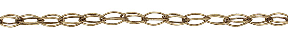 Antique Brass (plated) Interlocking Horse Eye Chain