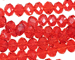 Siam Ruby Crystal Faceted Rondelle 8mm