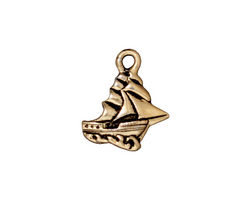 TierraCast Antique Gold (plated) Clipper Ship Charm 16x19mm
