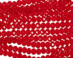 Garnet Crystal Faceted Rondelle 4mm