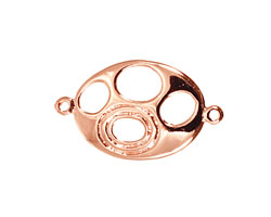 Copper (plated) Oval Link w/ Oval Cutouts 31x18mm