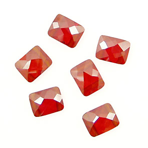 Poppy Faceted Pillow (2 hole) 7x9mm