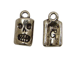 Green Girl Pewter Fandango Skull 12x22mm