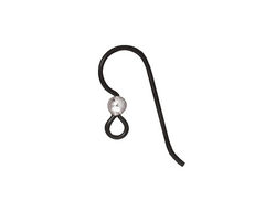 TierraCast Black Niobium Earwire w/ Sterling Silver Bead