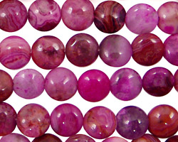Ruby Crazy Lace Agate Puff Coin 8mm