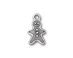 TierraCast Antique Silver (plated) Gingerbread Man Charm 11x19mm
