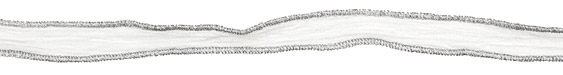 White w/ Silver Metallic Edges Hand Dyed 100% Silk Ribbon 1/2"