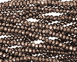 Oiled Bronze Crystal Faceted Rondelle 3mm