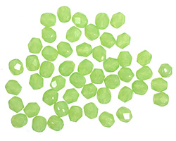 Czech Fire Polished Glass Milky Dark Peridot Round 3mm