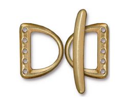 TierraCast Gold (plated) 5 Hole D Ring Set 15x20mm, 30mm bar