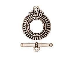 TierraCast Antique Silver (plated) Sunburst Toggle Clasp 21x16mm, 20mm Bar