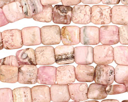 Rhodochrosite (soft pink) Puff Square 8mm