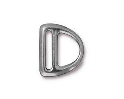 TierraCast Antique Pewter (plated) Slotted D Ring 17x20mm