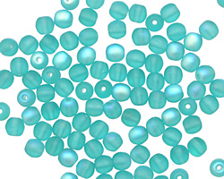 Czech Glass Matte Teal AB Round 4mm
