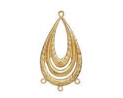 Brass Openwork Flat Oval 1-3 Link 44x23mm