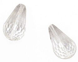 Rock Crystal Faceted Teardrop 22x13mm