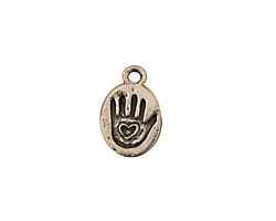 Green Girl Pewter Made With Love Hand 10x15mm