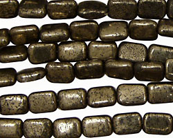 Golden Pyrite (silver tone) Thin Pillow 8x6mm
