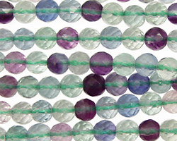 Blue Rainbow Fluorite (A) Faceted Round 6mm