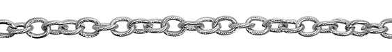 Silver (plated) Etched Oval Cable Chain