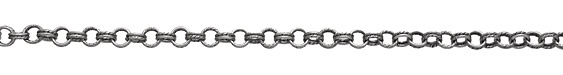 Antique Silver (plated) Every Other Etched Link Double Cable Chain