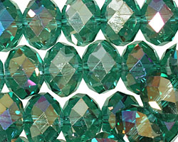 Emerald AB Crystal Faceted Rondelle 14mm