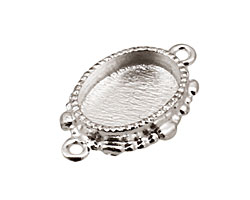 Nunn Design Sterling Silver (plated) Mini Ornate Oval Bezel Link 24x15mm