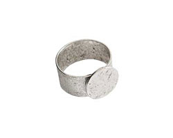 Nunn Design Antique Silver (plated) Small Circle Adjustable Ring 13mm
