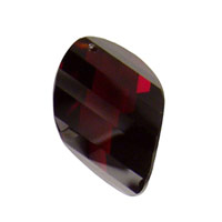 Garnet Faceted Twisted Oval 15x17mm