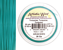 Artistic Wire Turquoise 26 gauge, 30 yards
